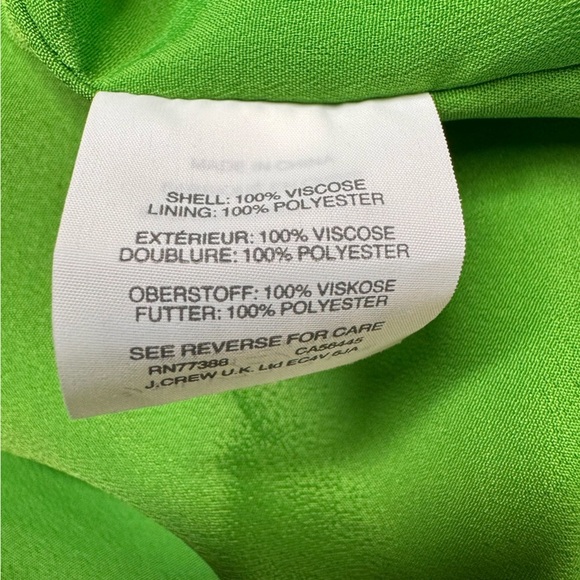 J.CREW Crepe Flounce Dress Green Wrap Front Ruffle Asymmetric Hem - Picture 9 of 9